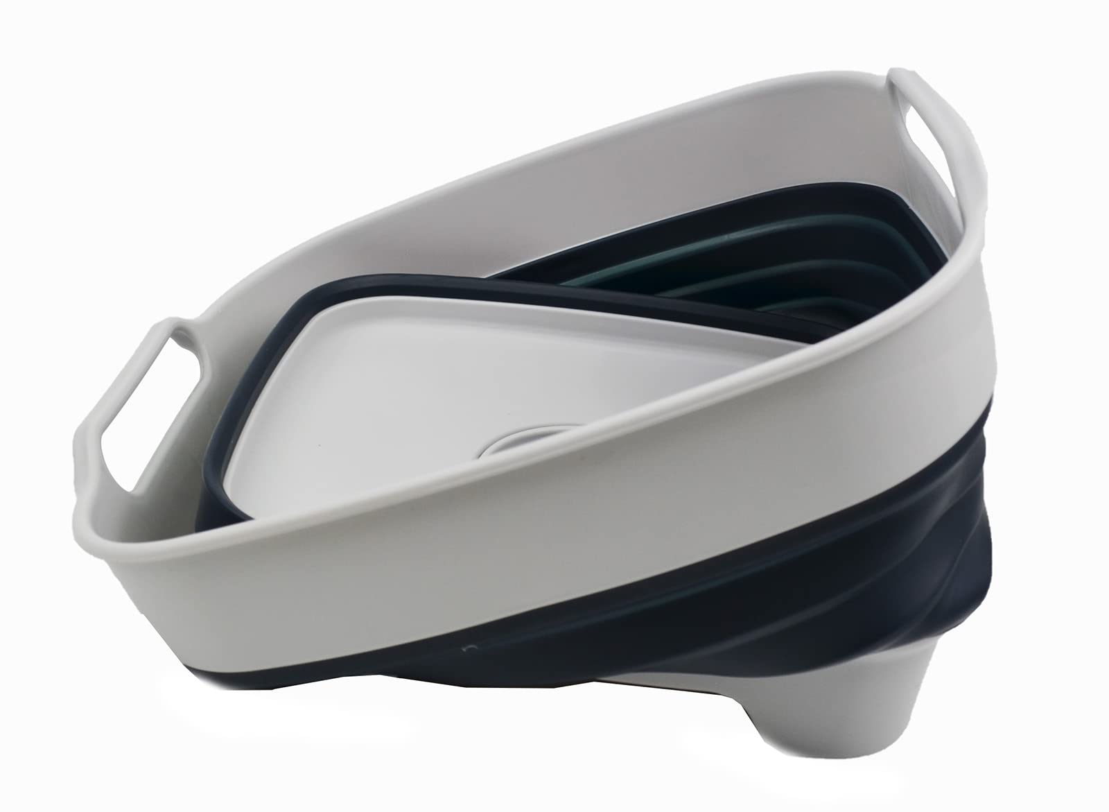 Sammart 9L Collapsible Dishpan With Draining Plug - Foldable Washing Basin - Portable Dish Washing Tub - Space Saving Kitchen St